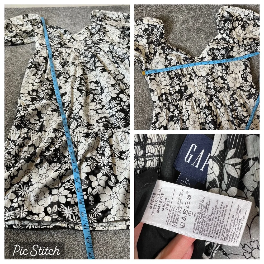 Gap Puff Sleeve Metallic Floral Midi Dress - Picture 12 of 12